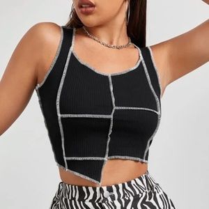 Shein Seam Stitch Asymmetric Tank